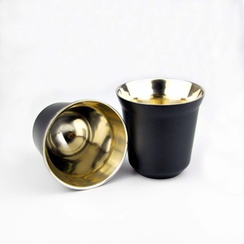 2Pcs Nespresso cups Espresso Italian Stainless Steel coffee Nescafe Double Wall Thermo capsule coffe