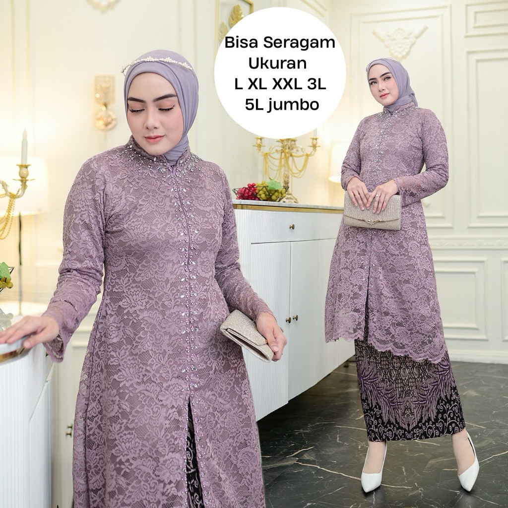 Tunik Burkat  Kebaya Modern Baju Kondangan Ukuran L Sampai 5L Jumbo