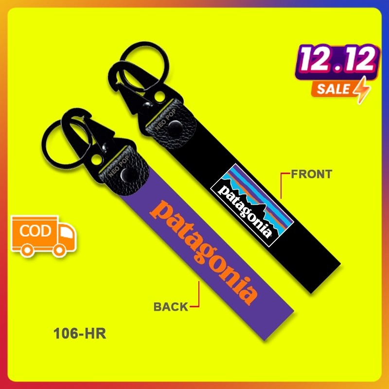 GANTUNGAN KUNCI PREMIUM LOGO PATAGONIA KEY CHAIN TAG HOLDER GEAR OUTDOR TRACKING HIGHKING AKSESORIS 