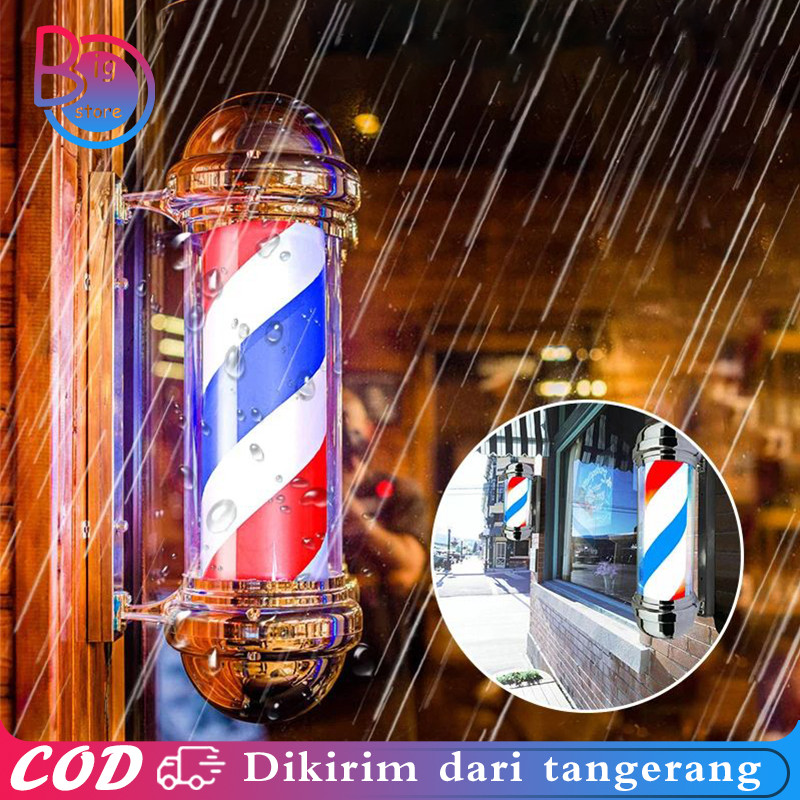 Barber Pole Lampu Barber Tiang Pangkas Rambut Lampu Cukur Barber 58cm