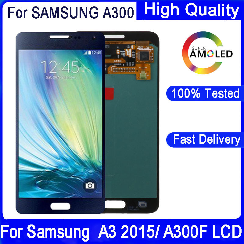 4.5'' Super AMOLED For SAMSUNG A3 2015 A300 A3000 A300F A300M A300H LCD splay Tou Screen gitizer Ass