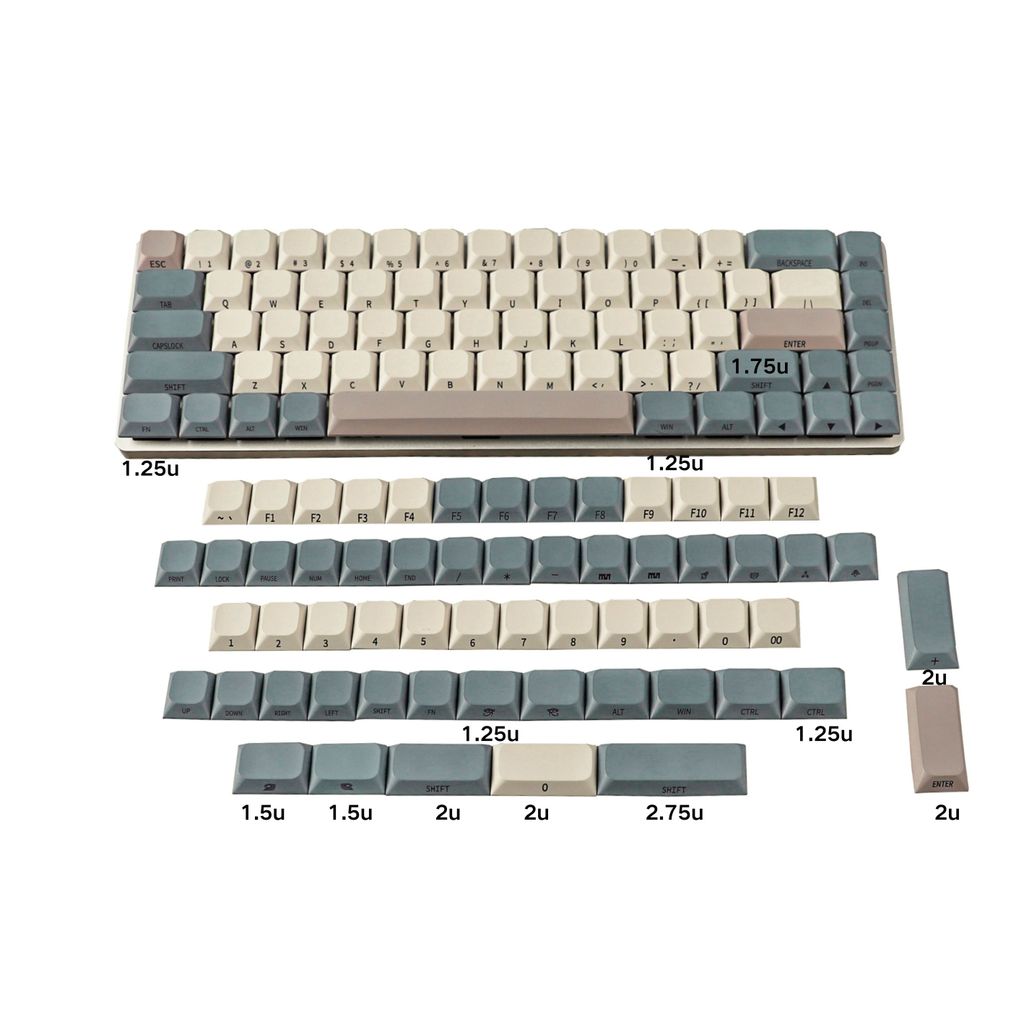 YMDK 127 Ultra-thin Thin MX PBT Keycap Side Printing Dye for Nuphy 61/64/75/87/96/104 Mechanical Key