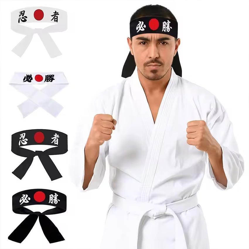 Owl Store - Hachimaki Ikat Kepala Jepang Tulisan Hachimaki Putih Hitam