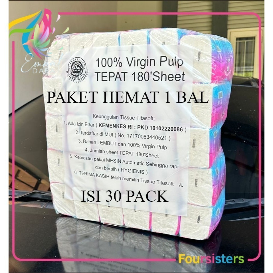 [7S] PAKET HEMAT  1 BAL Tisu Tita Soft isi 30Pack Facial Tissue 180 Sheet 2ply