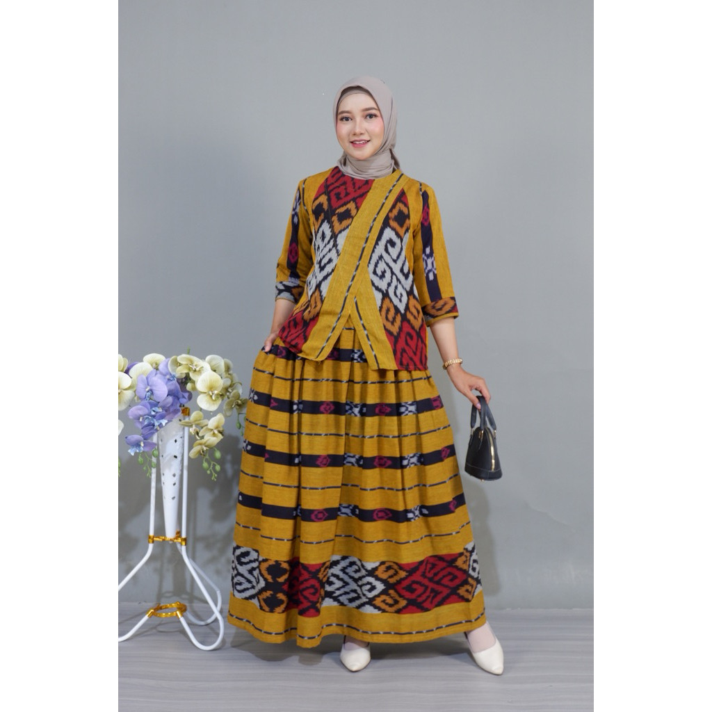 Setelan Tenun Troso Set Rok Tenun Cantik Tenun Nusantara Motif Lombok Toraja Jepara