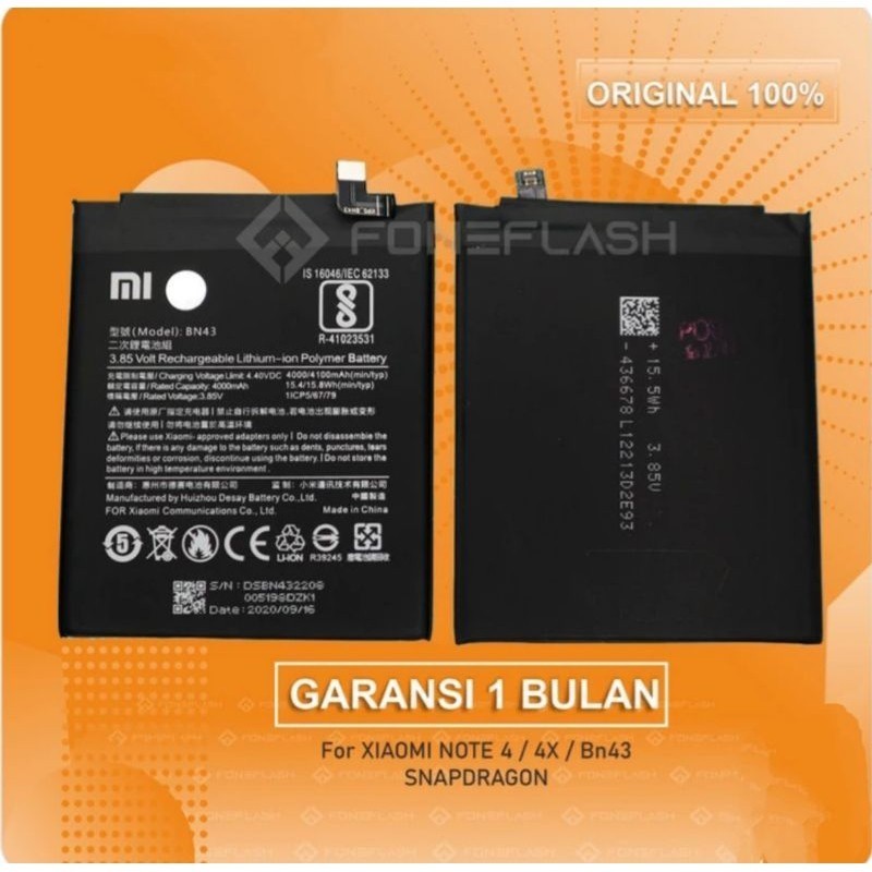 BATRE BATERAI BATTERY XIAOMI BN43 BN41 REDMI NOTE 4  / NOTE 4X BN 43 BN 41 ORIGINAL