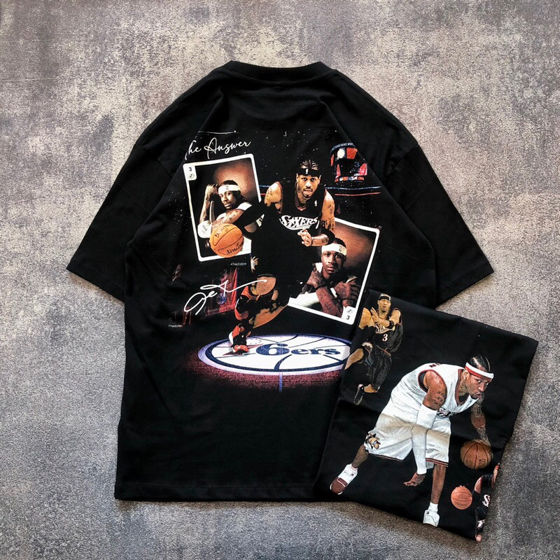 COD (LVR) Baju Kaos NBA Oversize ALLEN IVERSON The Answer - T Shirt Vintage Oversize NBA Allen Ivers