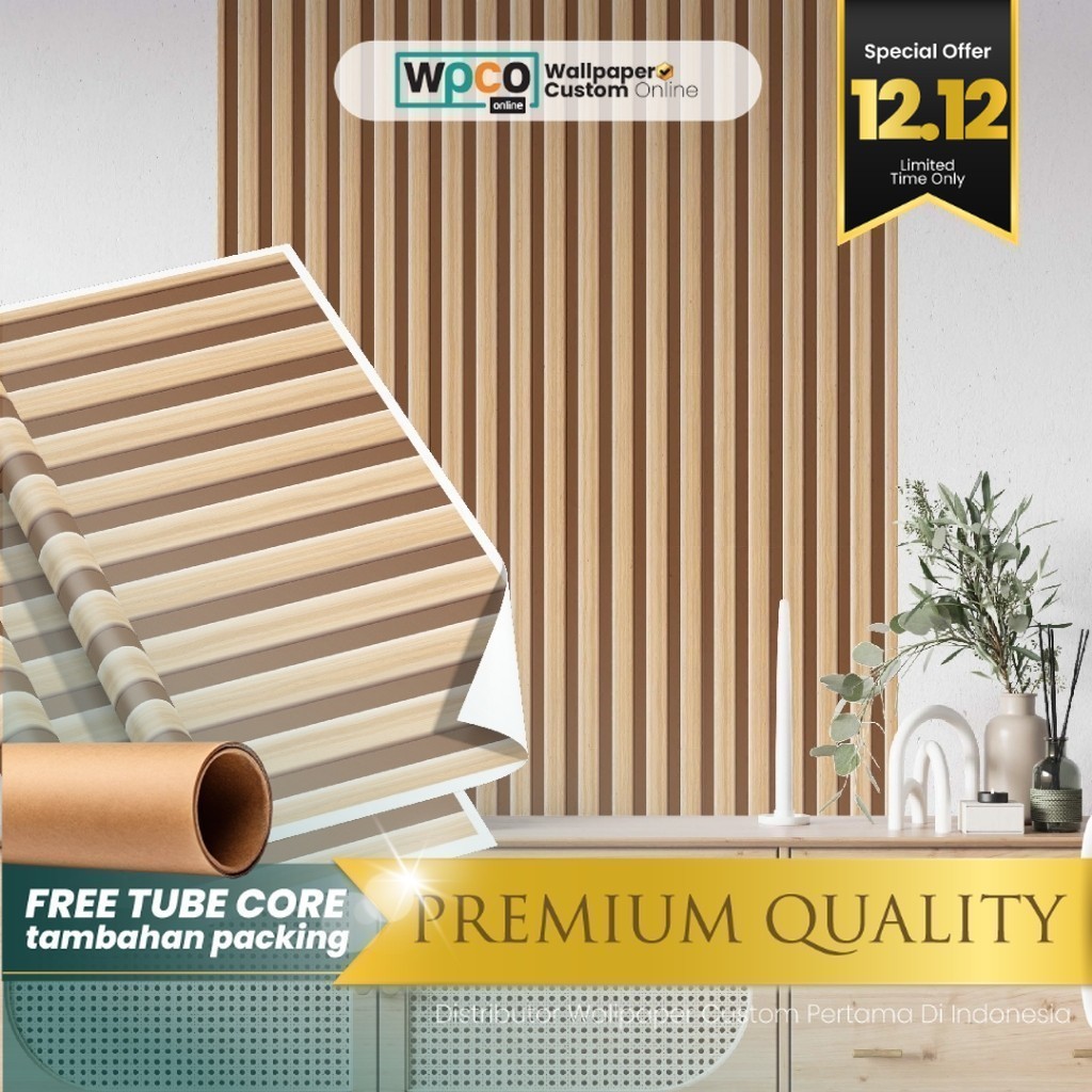 Stiker Dinding - Stiker Dinding Wall Panel - Stiker Dinding Motif Kayu Panel - Stiker Dinding Gambar