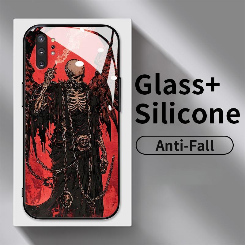 Casing For Samsung Note 10 Plus 9 4G 5G Glass Silicon Back Menakutkan Kematian Hp Soft Case