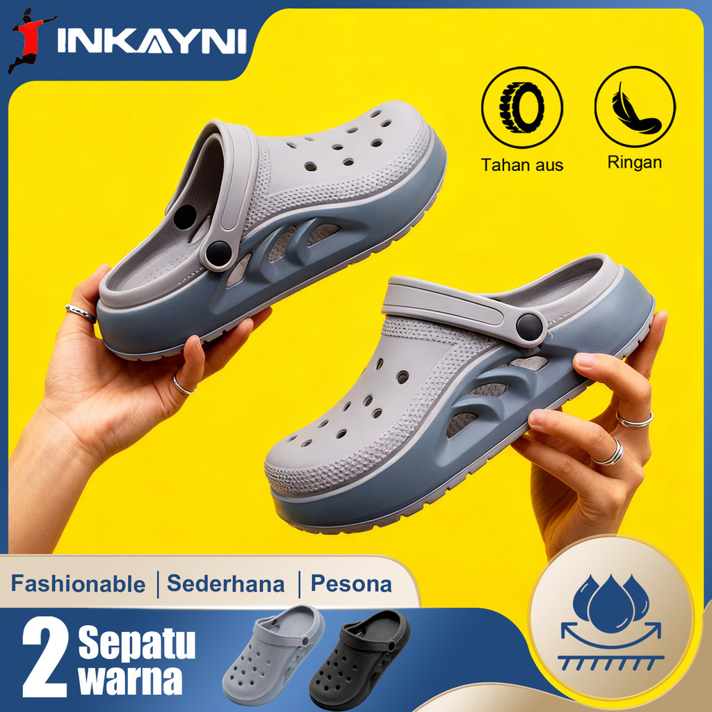 INKAYNI sandal pria size jumbo sandal dengan hak pria Sepatu pria modis Sendal Baim Pria Dewasa Anti