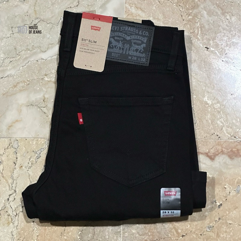 Celana Panjang Jeans Pria L E V I S 511 Original Slim Stretch Black 04511-2694