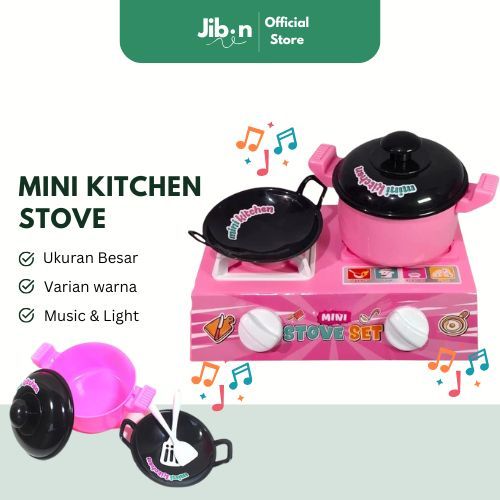 [ JIBIN ] Mainan Anak Mini Kitchen Set Nyala Ada Lampu Dan Suara / Kompor Kitchen Set Luxury Stove