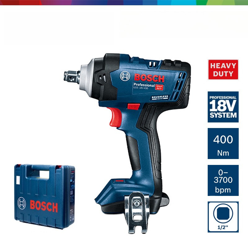 Bosch Cordless Impact Wrench GDS 18v400 Brushless 400Nm Impact Driver Torque Wrench Bosch 18V Power 