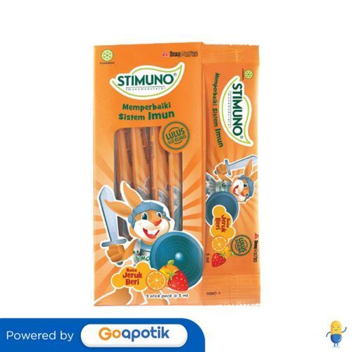 Stimuno Sirup Rasa Jeruk Beri 5 Ml Box 5 Stick Pack / Imun Tubuh