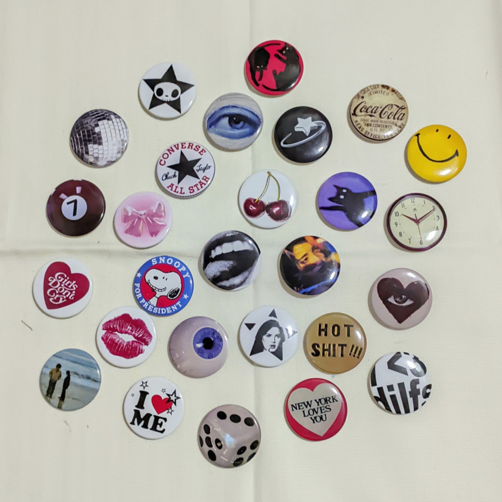 YAYANG 44 DA 44 Y2K PIN BUTTON GLOSSY | bag accessories y2k core bros | 44mm | aesthetic