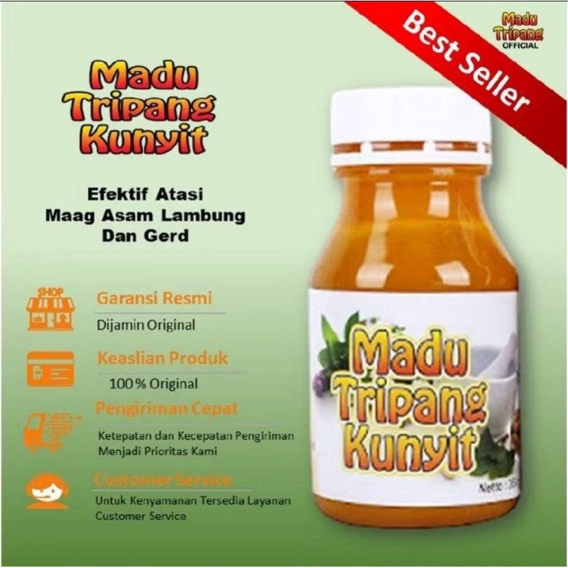 0MADU TRIPANG KUNYIT RAMUAN UNTUK MAAG ASAM LAMBUNG DAN GERD - MADU TRIPANG