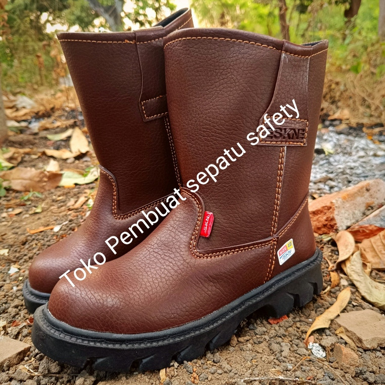 Sepatu safety king skn terlaris ujung besi keselamatan kerja pabrik pom bengkel proyek sepatu safety
