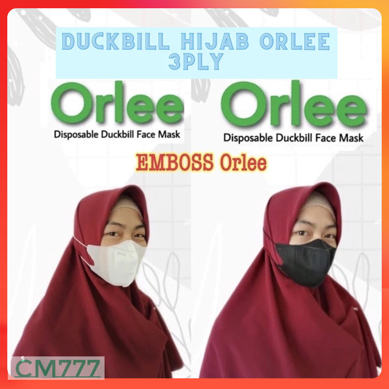 Masker Duckbill Hijab 10pcs Headloop Orlee