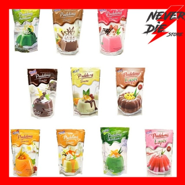 NUTRIJELL PUDING SUSU SANTAN 145 GRAM ANEKA RASA PUDDING ALL VARIANT BUAH NUTRIJEL COKLAT MANGGA VAN