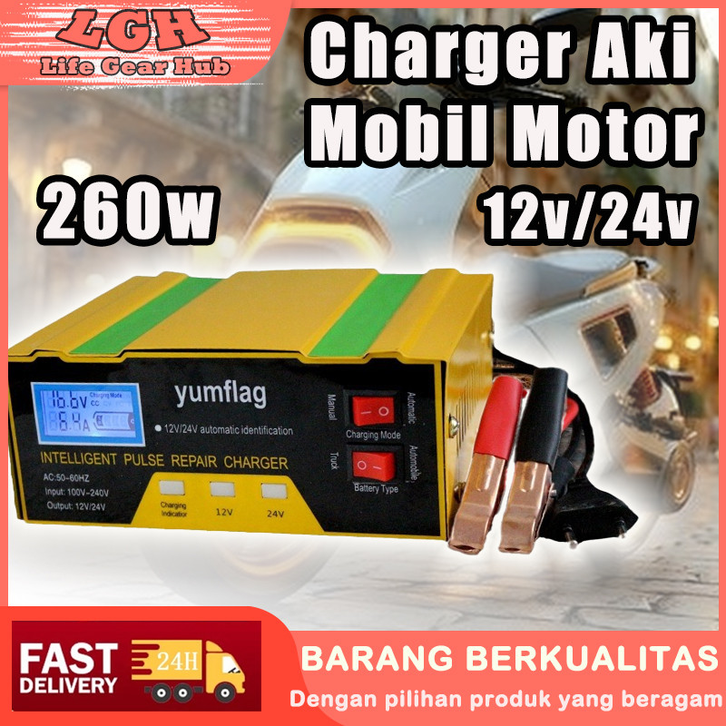 Charger Aki Motor Mobil Charger Aki Otomatis Smart Intelligent Auto Repair Mobil Charger Aki Otomati