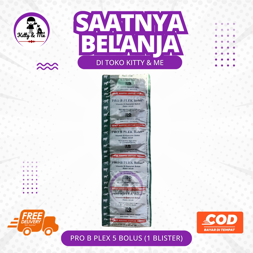 PRO B PLEX 5 BOLUS (1 BLISTER) - Vitamin B Komplek Untuk Hewan