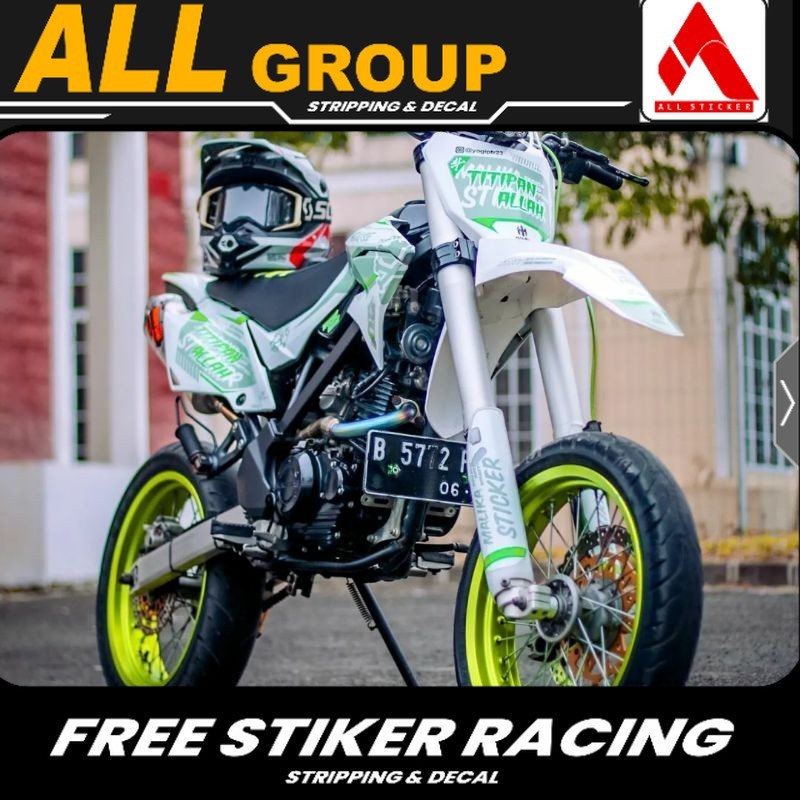 DECAL FULL BODY DTRACKER PUTIH HIJAU SIMPLE | DECAL KLX BF | DECAL WR | DECAL CRF