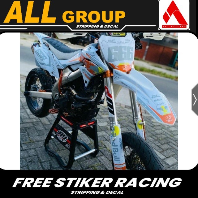 decal dtracker putih simple elegan | decal wr 155 | decal klx bf