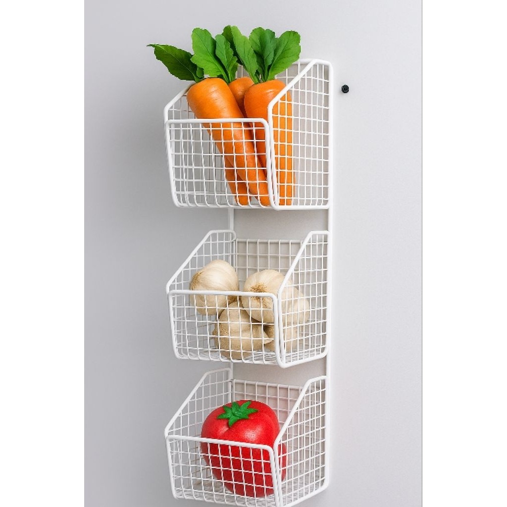 Rak Keranjang 3 Susun Besi / Rak Bumbu/Rak Keranjang Susun Free Perekat Tbk