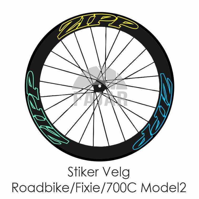 Stiker Zipp Model 2 Untuk Velg Sepeda Roadbike/Fixie Rims 700C Harga Bijian