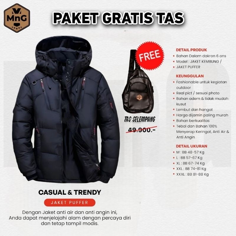 DELISTORE Pakaian Jaket Baju Hangat Waterproof Windproof Winter Outdoor Gunung Anti Air Tahan Angin 