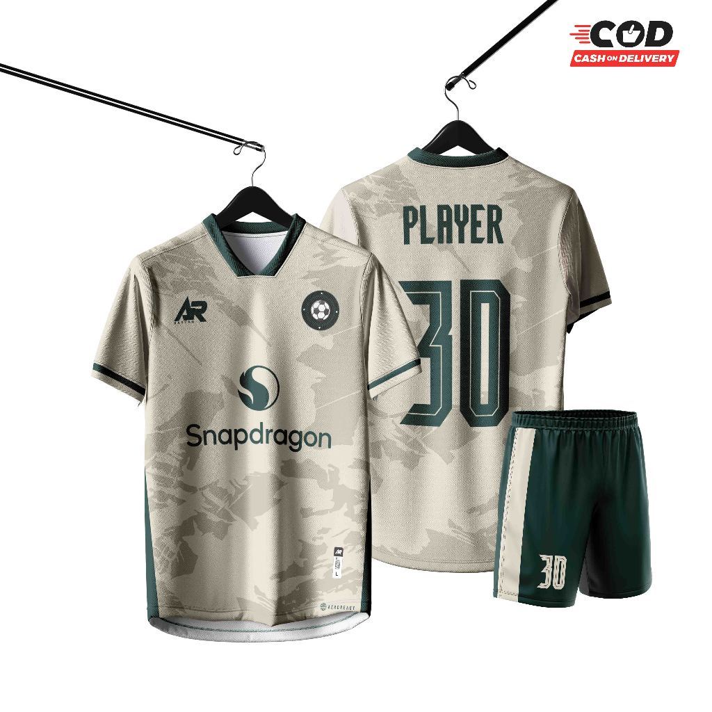 JERSEY BAJU BOLA FUTSAL VOLI BADMINTON CUSTOM FULL PRINTING COKLAT HIJAU