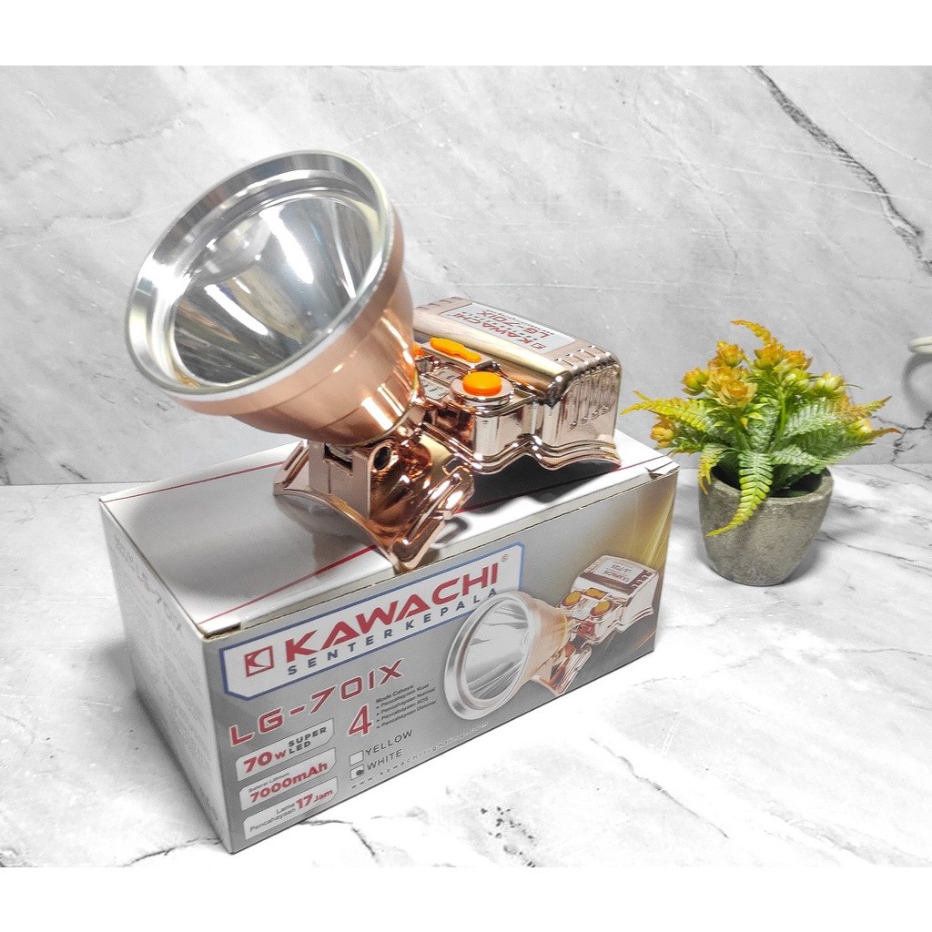 NEW Headlamp Kawachi 70w LG-701X Senter Kepala 70 watt Waterproof Putih ORI