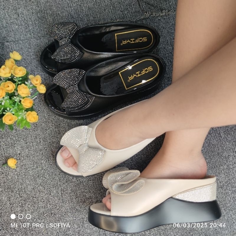 SOFIYA ORI 8295 14 SANDAL WEDGES KOREAN STYLE/ SANDAL PITA/ WEDGE WANITA IMPOR/ SANDAL PESTA CASUAL 