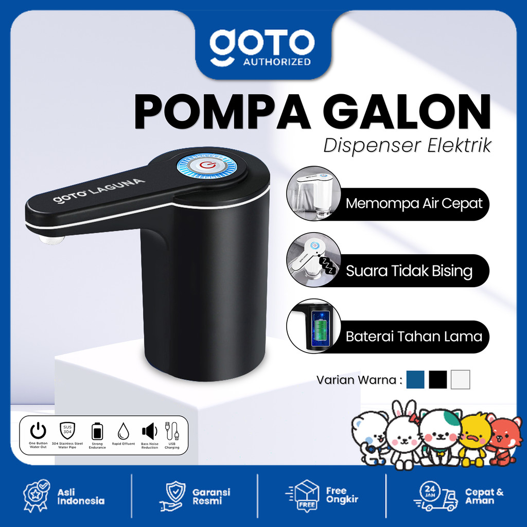 Goto Laguna Gallon Pump Dispenser Air Pompa Galon Elektrik Charge Usb