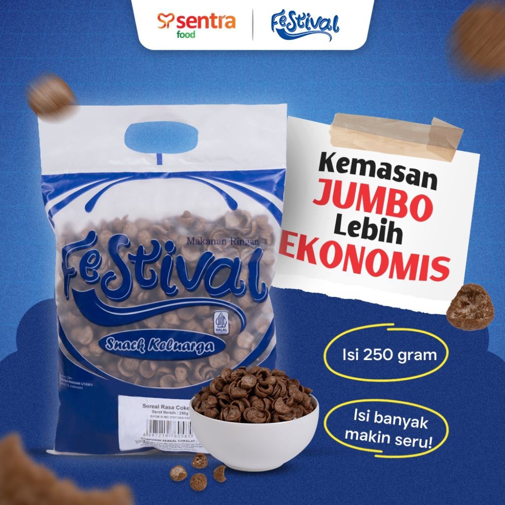 SNACK FESTIVAL SEREAL COKLAT 250 GR / CEMILAN KELUARGA COCO CRUNCH COKELAT MANIS