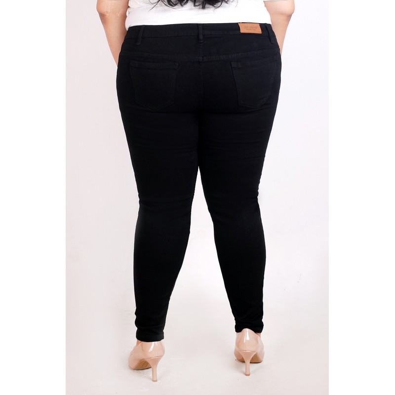 Celana Panjang Soft Jeans Wanita Jumbo Polos Model Skinny Jeans Big Size Denim Stretch JSK Premium