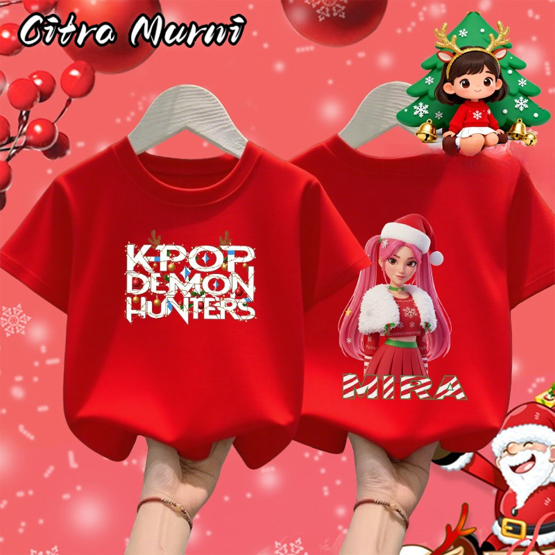 Citra Murni Kaos Natal anak-anak, hadiah Natal, unisex, cocok untuk usia 1-12 tahun
