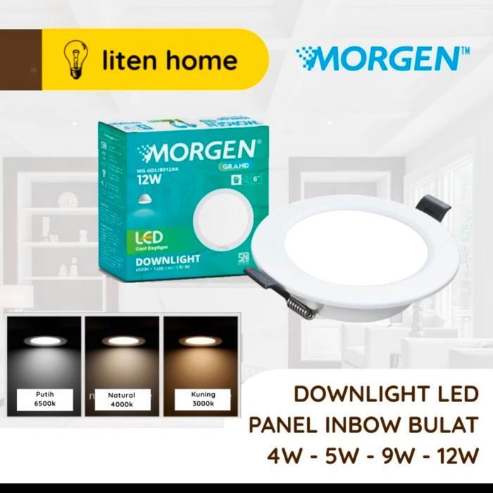 Led Panel ib 4w 5w 9w 12w 18w morgen / Lampu DownLight bukan philip - kuning 3000k, 9watt by MitraHo