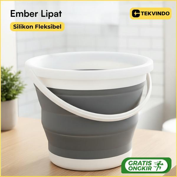 Ember Lipat Portable 10 Liter Silikon Baskom Lipat Serbaguna Ember Lipat Mancing Travel