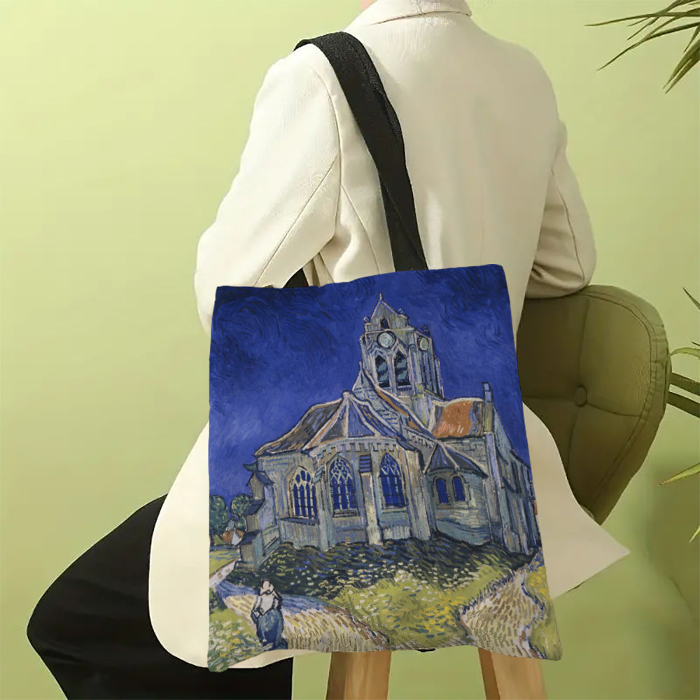 Canvas Bag The Van Gogh Series Print Canvas Bag, Lightweight Shoulder Bag, Versatile Shopper Bag, Ho
