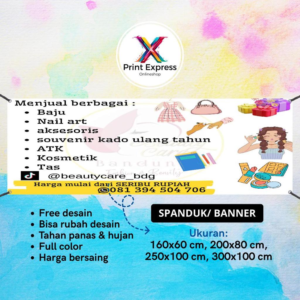 SPANDUK BANNER Toko Baju Putih Bisa Request Desain