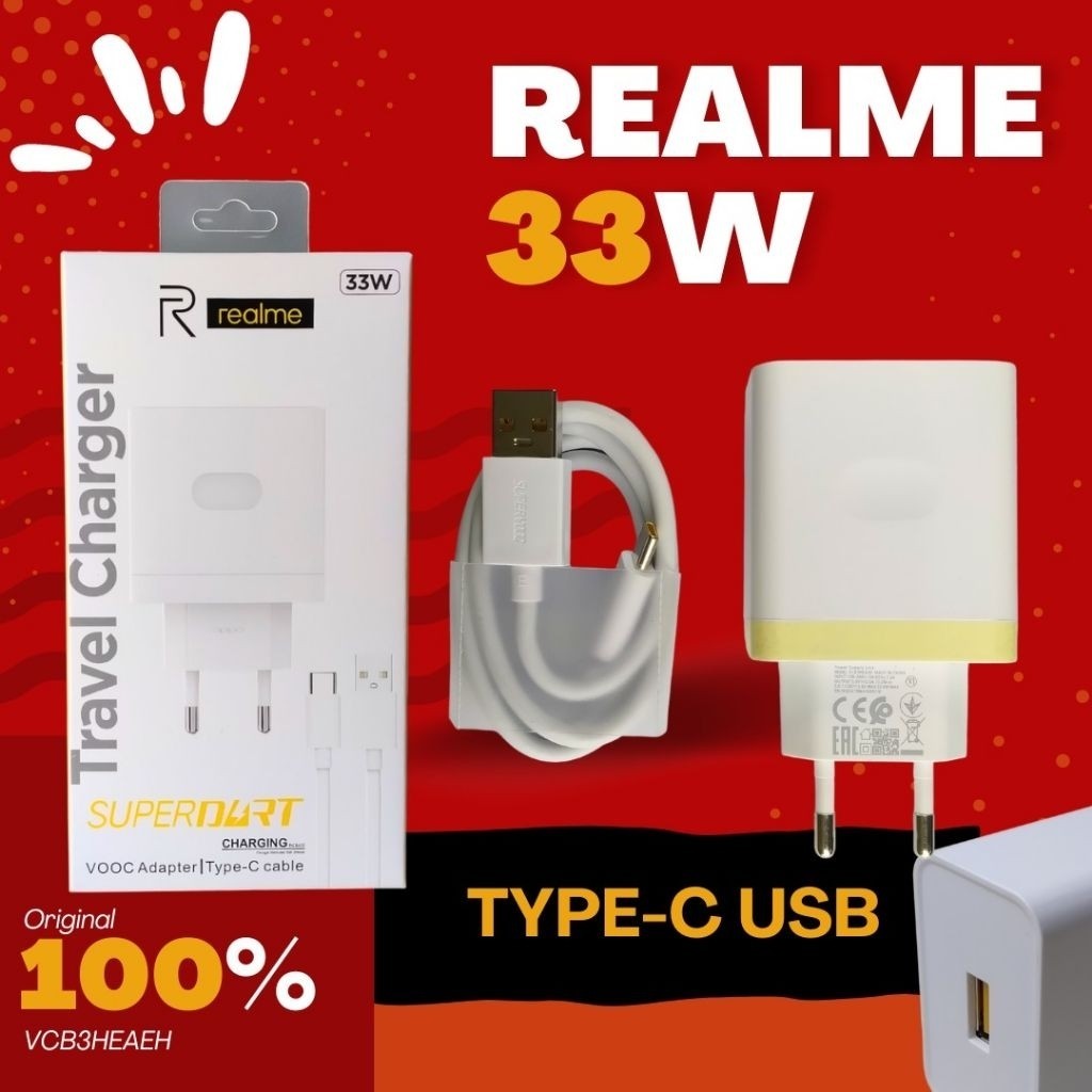 Charger Max Ori 100% Realme 33W SUPER DART - Type C