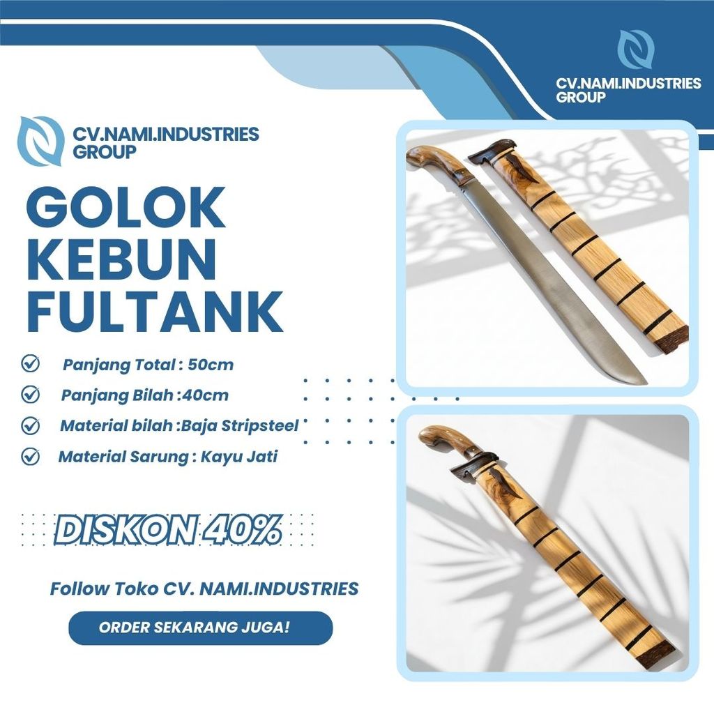 TERBARU Golok Panjang Serbaguna Asli Cibatu Duralium Kayu Jati FULLTANK GOLOK Kerja golok Kebun Siap