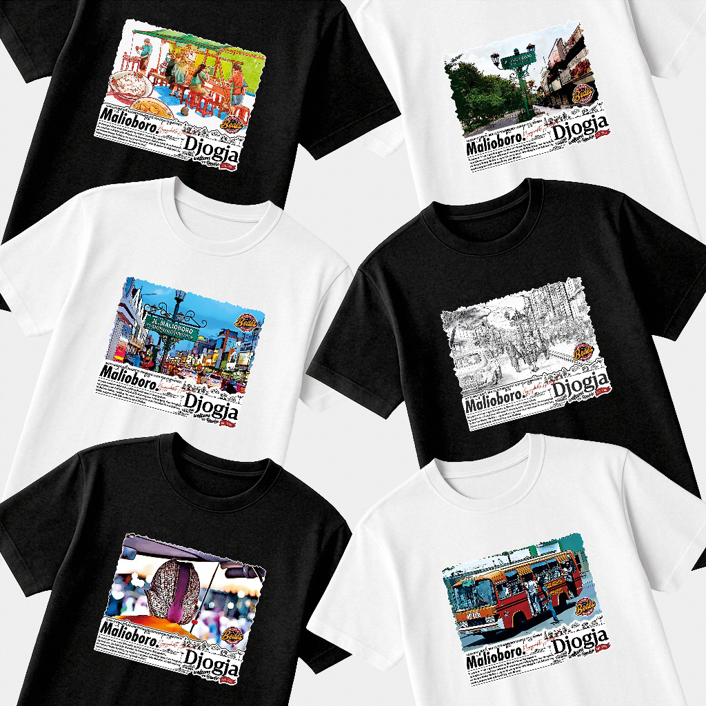 Kaos Oleh-Oleh Jogja Bedes Asli Original | Baju Kaus Desain Budaya Jawa Motif Malioboro | Unisex