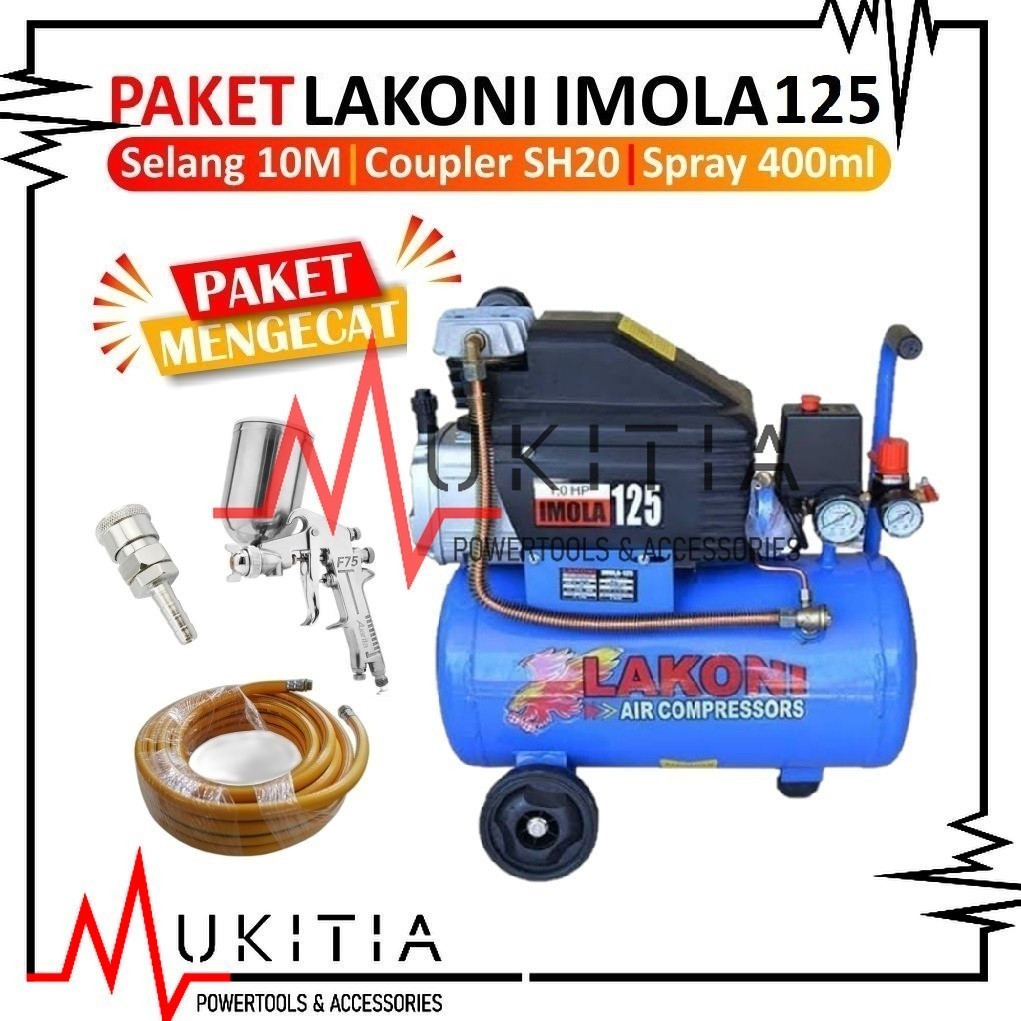 (MURAH) Lakoni Kompresor Angin IMOLA 125 Air Compressor 1 HP Air Compressor 1hp 25 Ltr UMOLA125