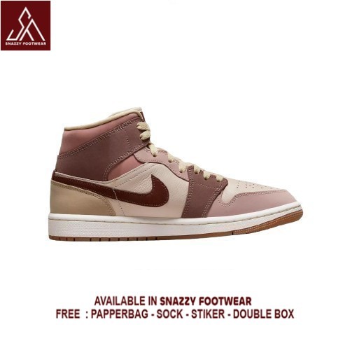 Sepatu Sneakers Nike Air Jordan 1 Mid SE Dark Pony Smoky Mauve 100% Original Unisex