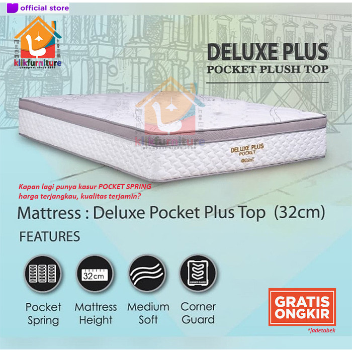 Central Springbed DELUXE PLUS POCKET PLUSH TOP 160X200 cm