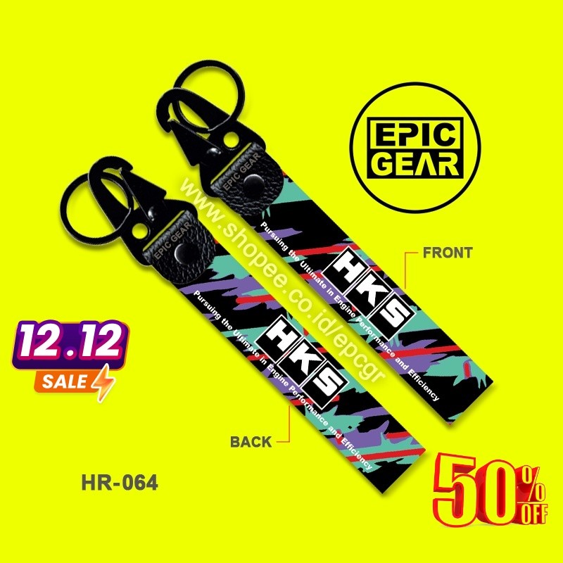 HIGH QUALITY GANTUNGAN KUNCI LOGO HKS KEYCHAIN STRAP SEPEDA MOTOR MOBIL KEREN MEREK KNALPOT RACING M