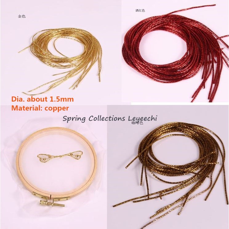 10glot 15mm square silk bright hand Cross Stitch Embroidery thread french bullion wire copper Inan s