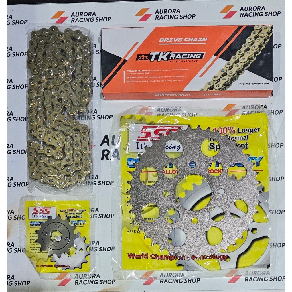 Gear Set SSS Honda Tiger Lama / Tiger Revo  & Rantai TK 520 HS Gold